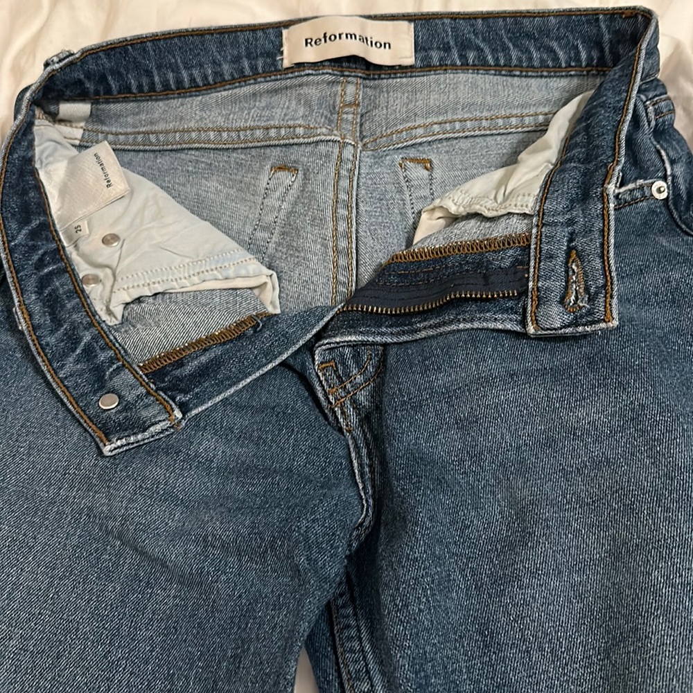 Reformation jeans, high rise, stretch material, size 25